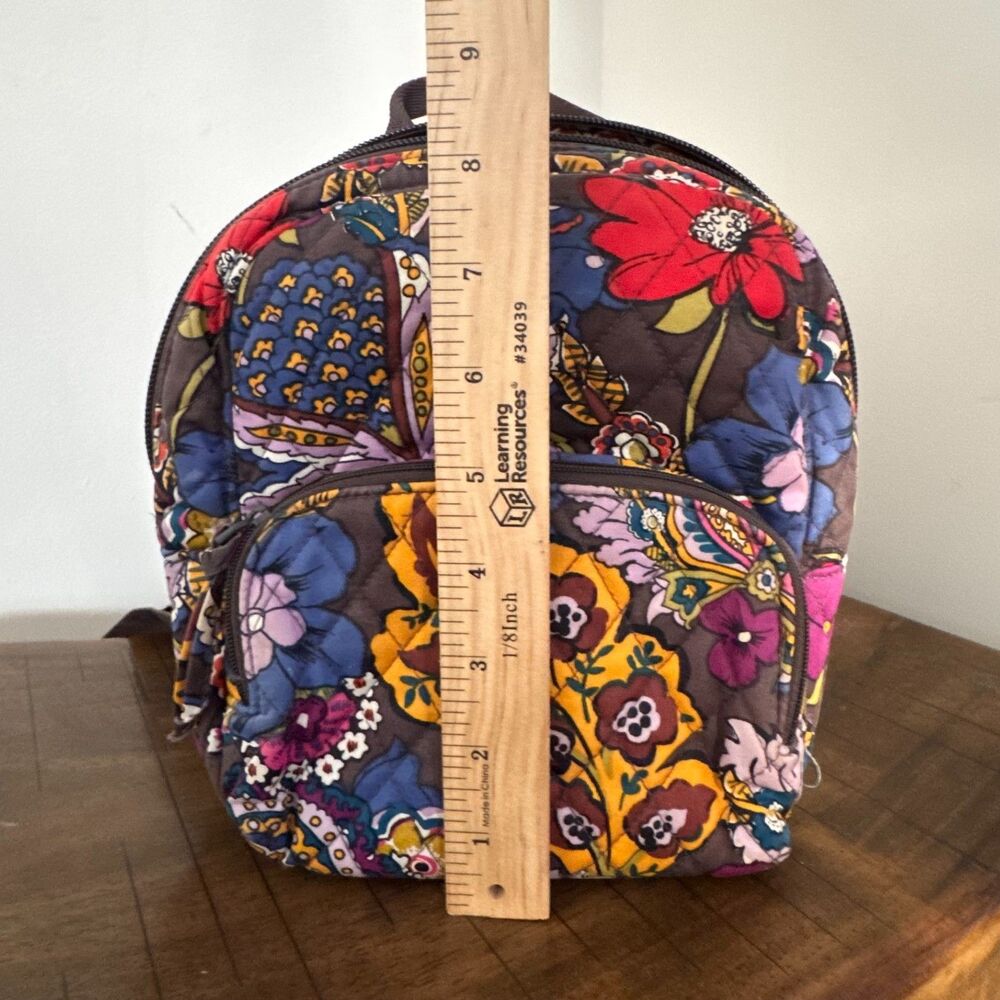 Vera Bradley Mini Backpack Floral Print Quilted Cotton Bookbag Travel Bag - Picture 2 of 9